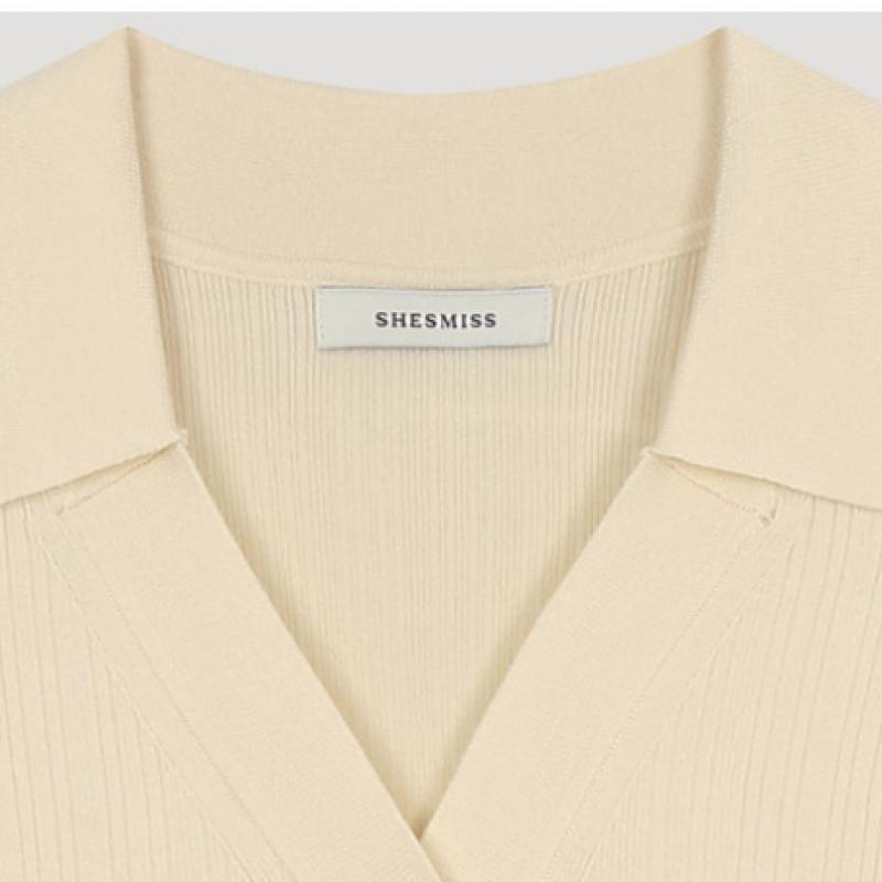[She S miSS] Кардиган с V-образным вырезом в рубчик SSkcdo12010 Cr