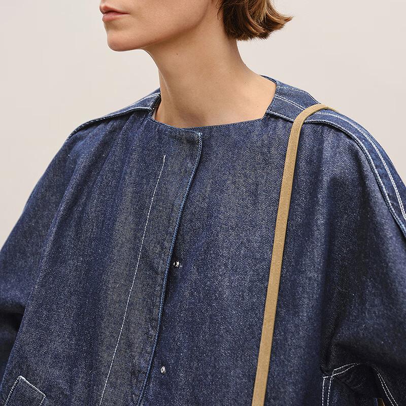 КУРТКА ДЕНИМ БЕЗ ВОРОТНИКА СВОБОДНОГО КРОЯ ВЕСНА 2026