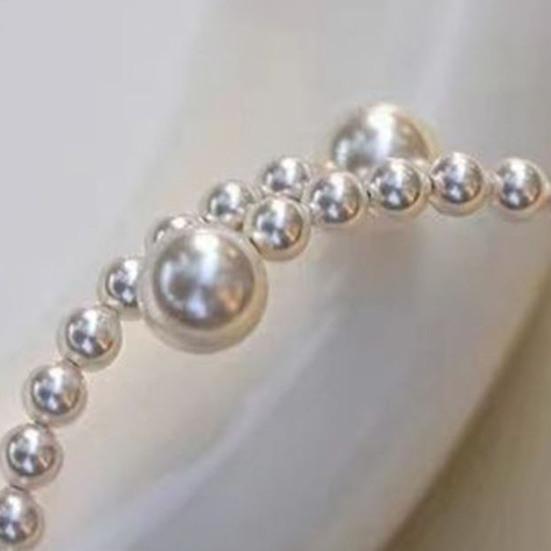 Women Bracelet Faux Pearl Elastic Warm Luster Minimalist Fit Bracelet Design Easy on Off No Clasp