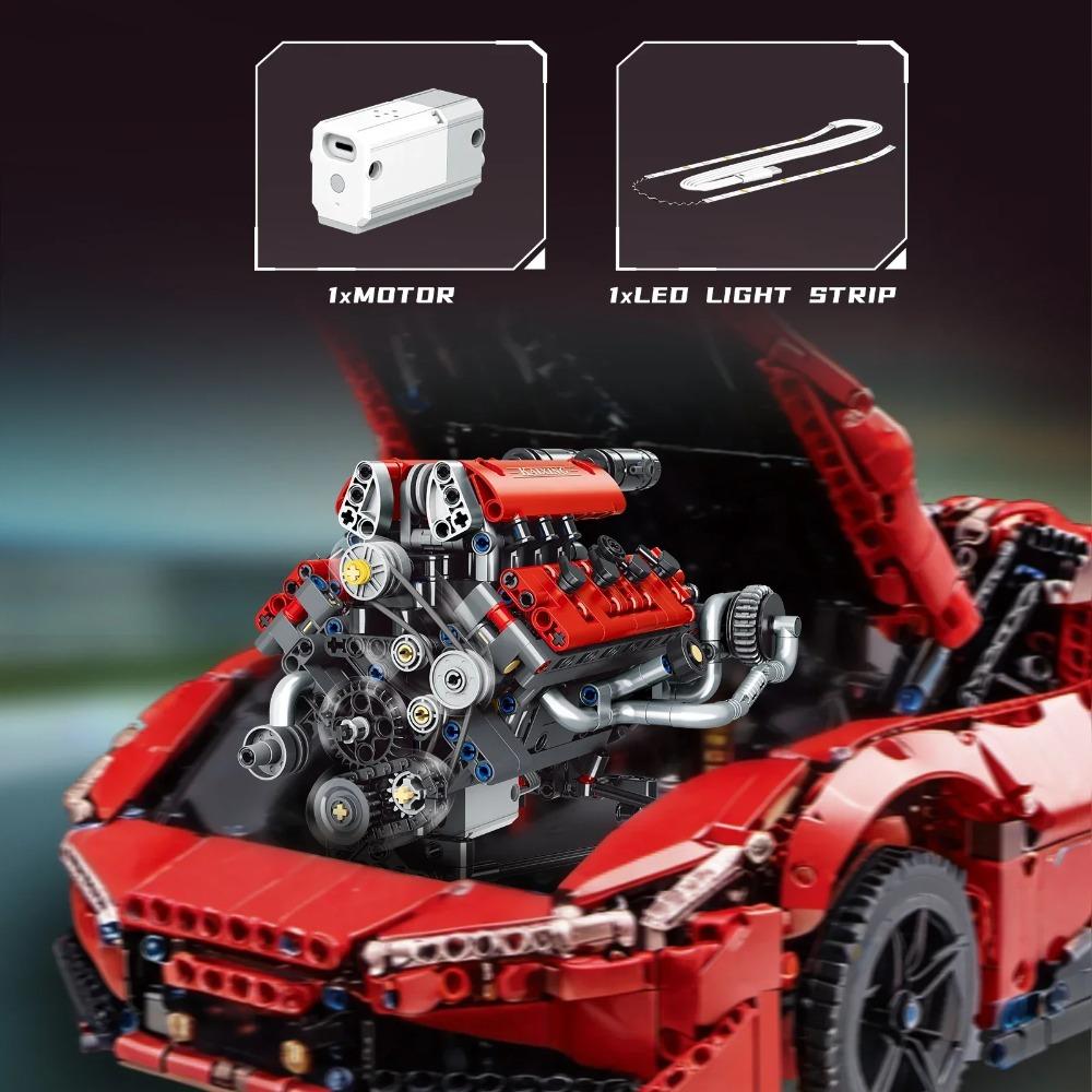 K96203 Набор строительных блоков для сборки модели двигателя V8 - 660 деталей, управление через приложение, программируемые блоки со светодиодной подсветкой, для подарка