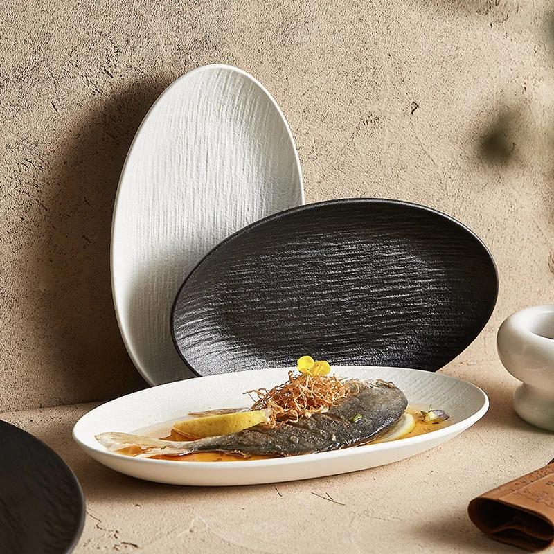 Глубокая тарелка для рыбы, бытовая паровая тарелка, миска, легкая роскошная высококачественная посуда, устойчивая к высоким температурам
