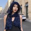 Womens Lightweight Silk-Like Scarf With Shimmer Thread Breathable Neck Wrap In Solid Colors