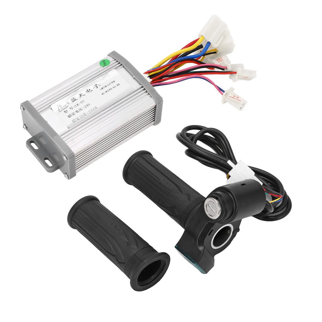 24V 1000W Bicycle Brushed Motor Controller with Twist Throttle Handle Keys Electric Bicycle Conversion Kit