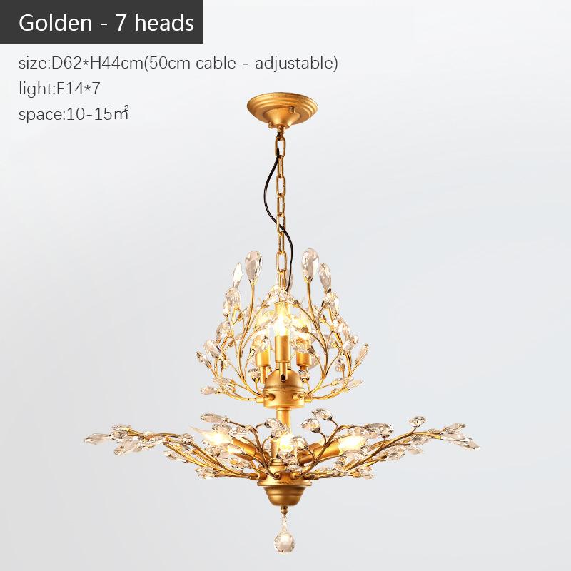 Candle Crystal Chandelier Vintage Candle Led Pendant Light Room Decor Ceiling Hanging Light for Living Room