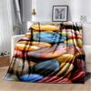 3D Fashion Wave Pebble Starfish Cartoon Flannel Blanket Sofa Bed Bedroom Warm Portable Exquisite Extra Large Warm Blanket Gift