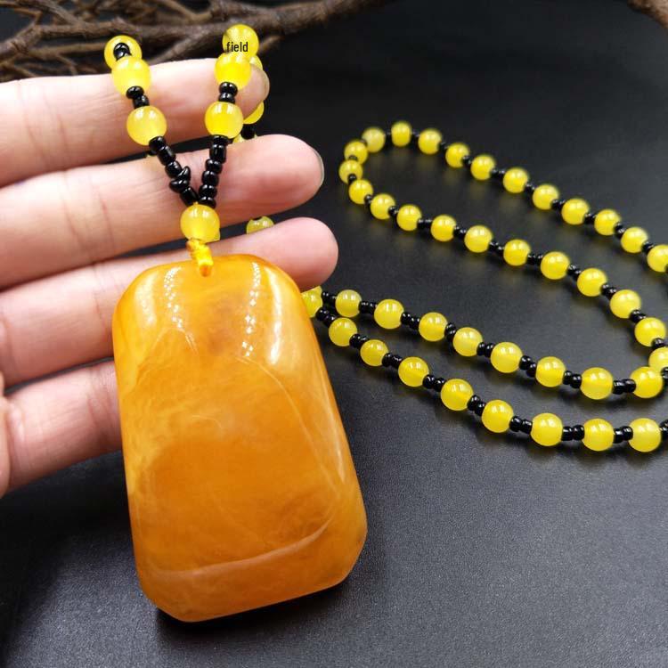 Этнический стиль бисерная подвеска из янтаря цепочка для свитера