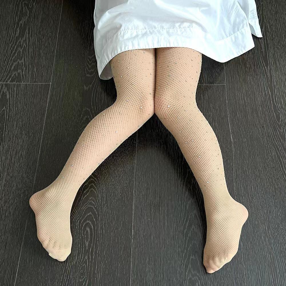 Колготки с пайетками в горошек, модные чулки для девочек