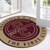 Soccer Club Crest Print Round Area Rug Non‑Slip Circular Floor Mat Home Fan Decoration