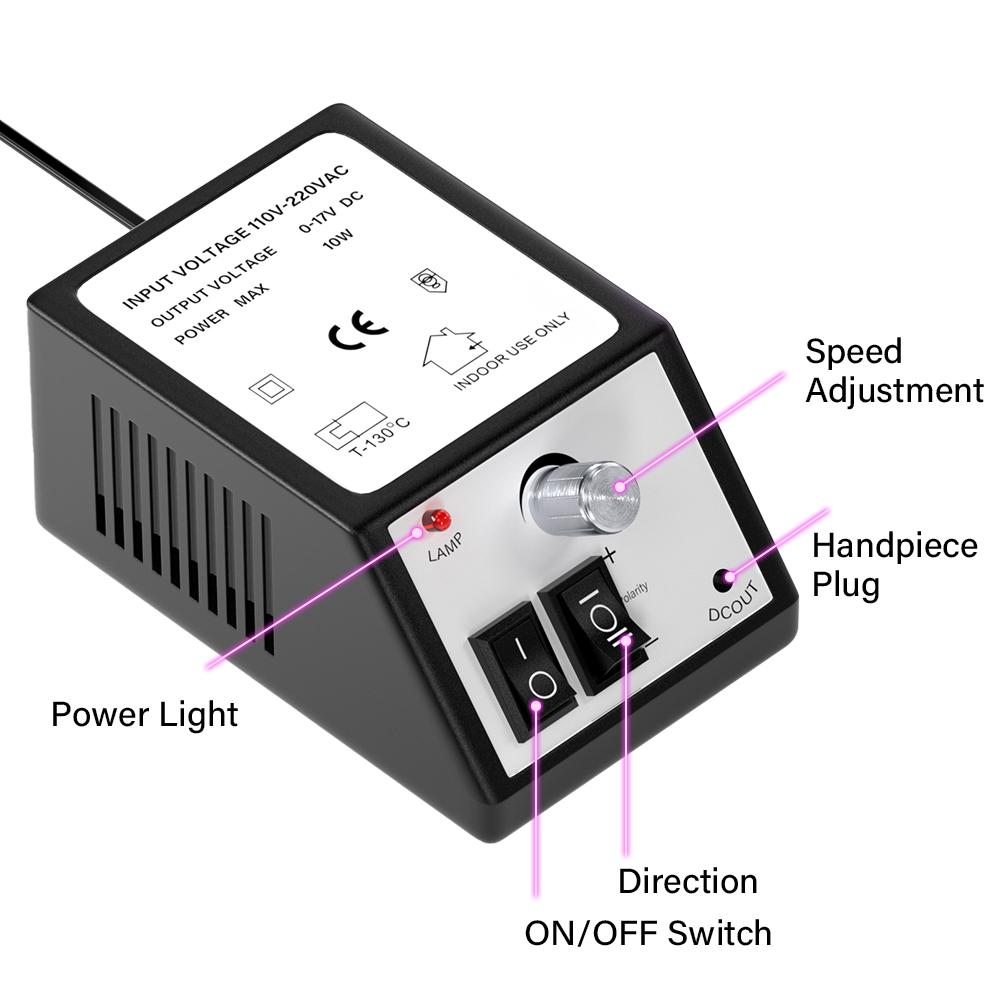 Машинка для маникюра 20000 об/мин Профессиональная электрическая машинка для маникюра для принадлежностей для нейл-мастеров Акриловая электрическая машинка для маникюра