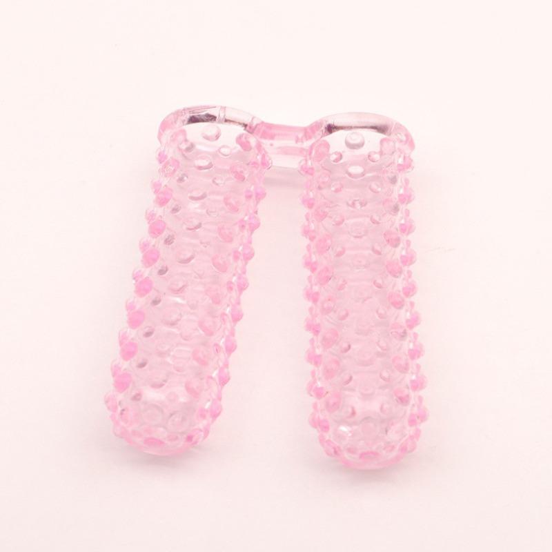 1PCS Crystal Wolf Tooth Double-Finger Together Finger Cover for Adult Couples Sexual Women Clitoral Vaginal Stimulation Sex Toys