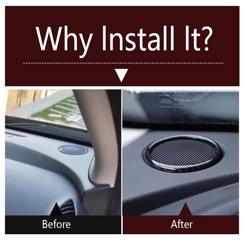 Dashboard Speaker Air AC Outlet Vent Ring Frame Cover Trim For Mazda 2 Demio & CX-3 2015 - 2025 Matte / Carbon Fiber Accessories