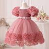 Fluffy Flower Sequin Baby Girl Party Dress Christmas Costume Toddler Tulle 1st Birthday Baptism Dress for Girls Bridesmaids Gown