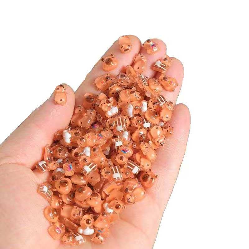 20pcs Mini Capybara Decorations Animal Ornaments, Lightweight Resin Crafts for Nail Art Desk Decor - Perfect Christmas