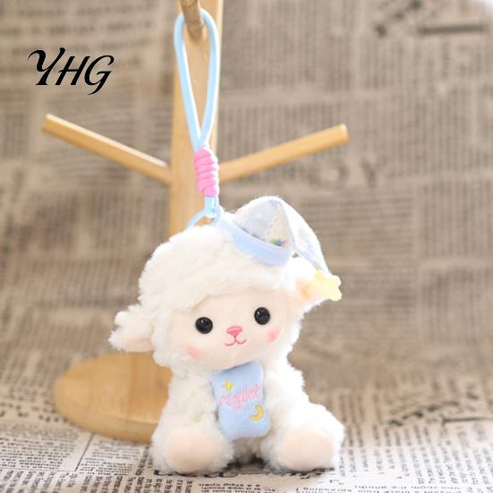 Plushie Gift for Girls Goodnight Sheep Plush Keychain, Cute Sleepy Lamb Stuffed Toy with Nightcap, Toddlers Soft Fluffy Bag Charm Backpack And Nursery