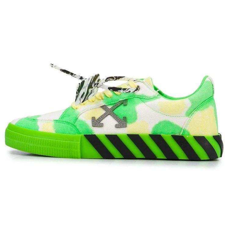 Off-White Vulc Low 'Тай-дай - Зеленый Желтый' OMIA085E20FAB0025555