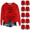 Women's Fashion Round Neck Pullover Top Long Sleeve Tee Christmas Printed Sweatshirt