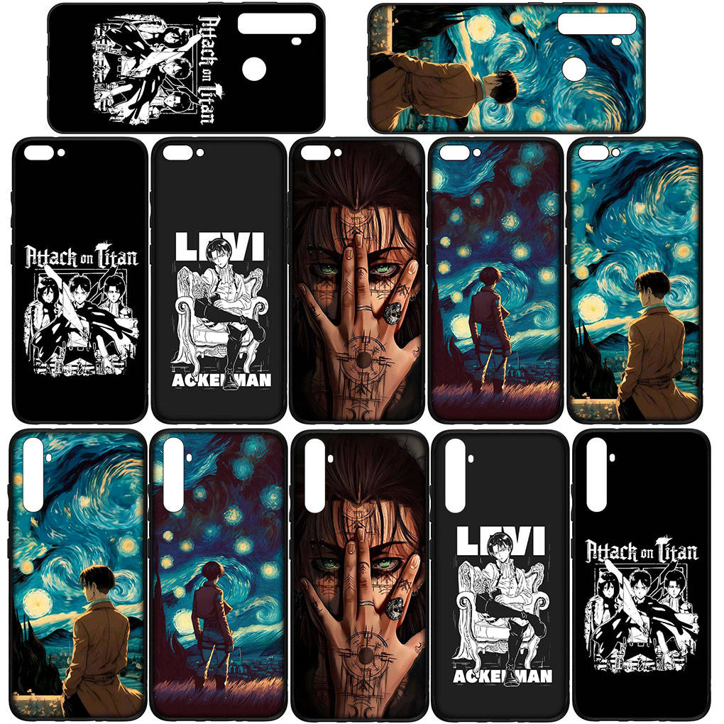 Чехол для телефона Samsung Galaxy S25 S24 S23 iPhone 16 15 Xiaomi Redmi Note 14 13 12 16E X 11 Pro Max OPPO Moto Huawei Poster Levi Attack On Titan Cover