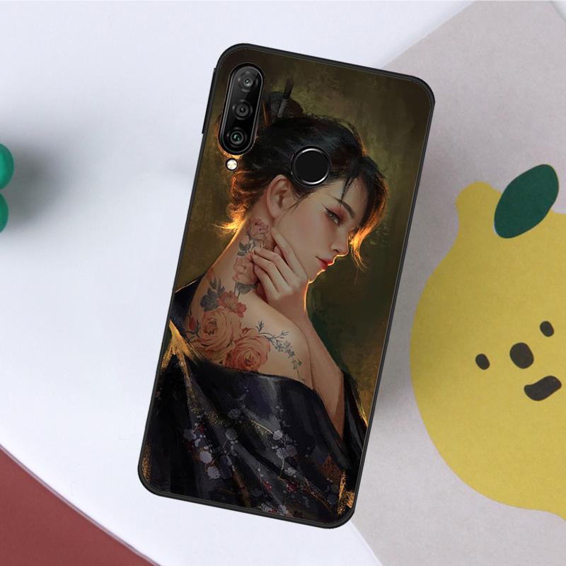 Японское искусство Татуировка Кимоно Для Huawei Nova 5T 9 10 SE 7i 8i 11i 12i Y60 Y61 Y70 Y72 Y73 Y90 Y91 P20 P40 P30 Lite Чехол