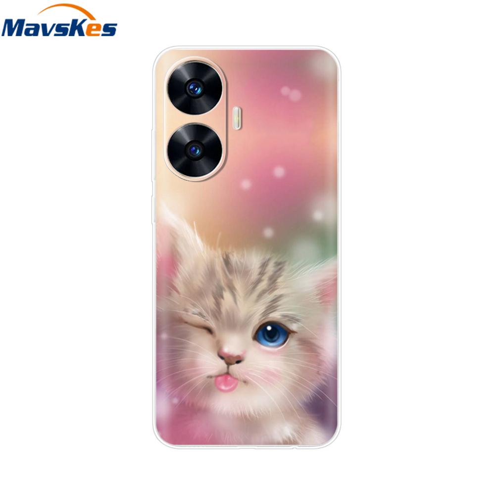 Для Realme C55 4G Чехол C 55 Прозрачный ТПУ Мягкий Силиконовый Чехол Для OPPO Realme C55 RealmeC55 6.72 дюйма Задние Чехлы Бампер для Телефона