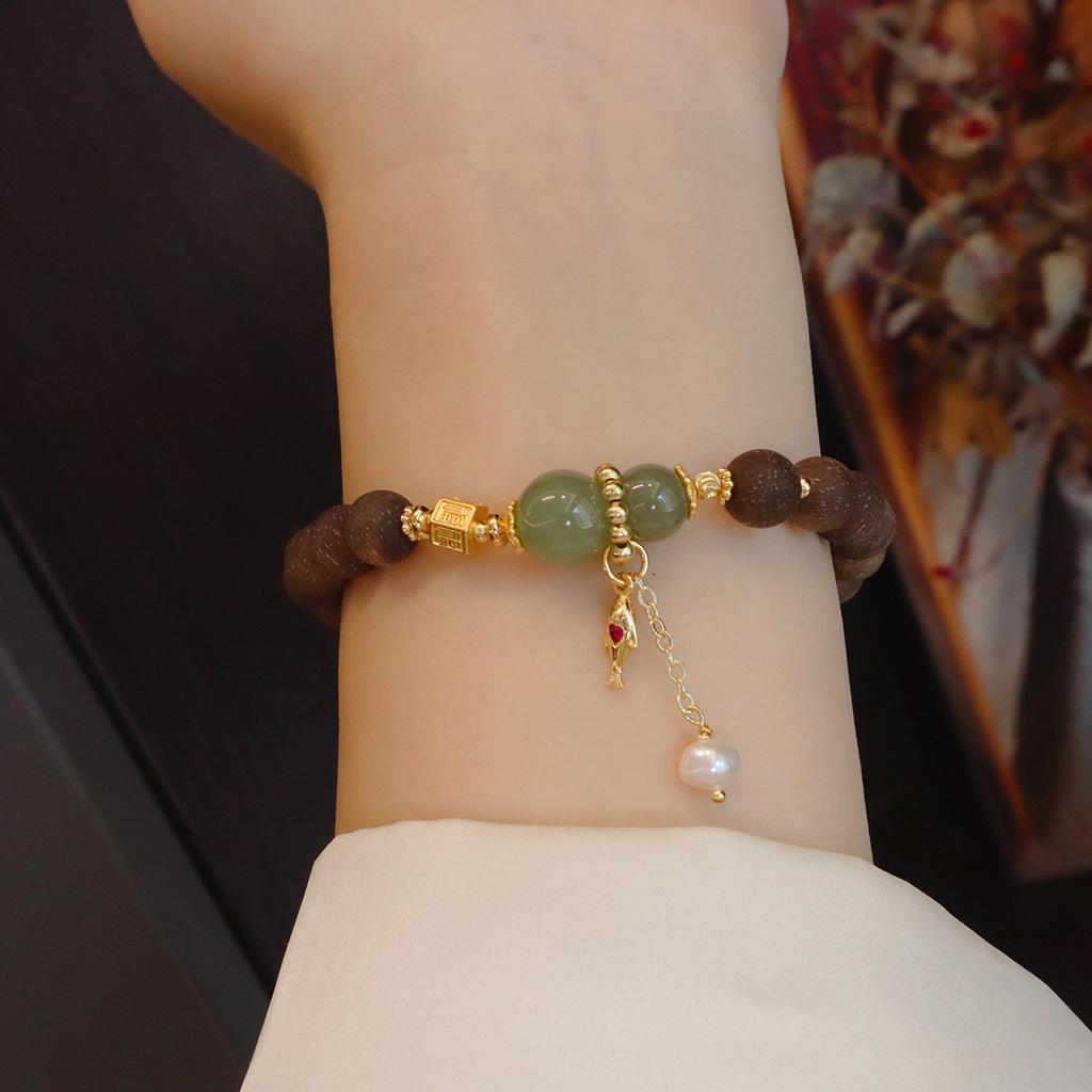 Natural Agarwood Bracelet Agate Fashion Women Daily Jewelry Lucky Gift