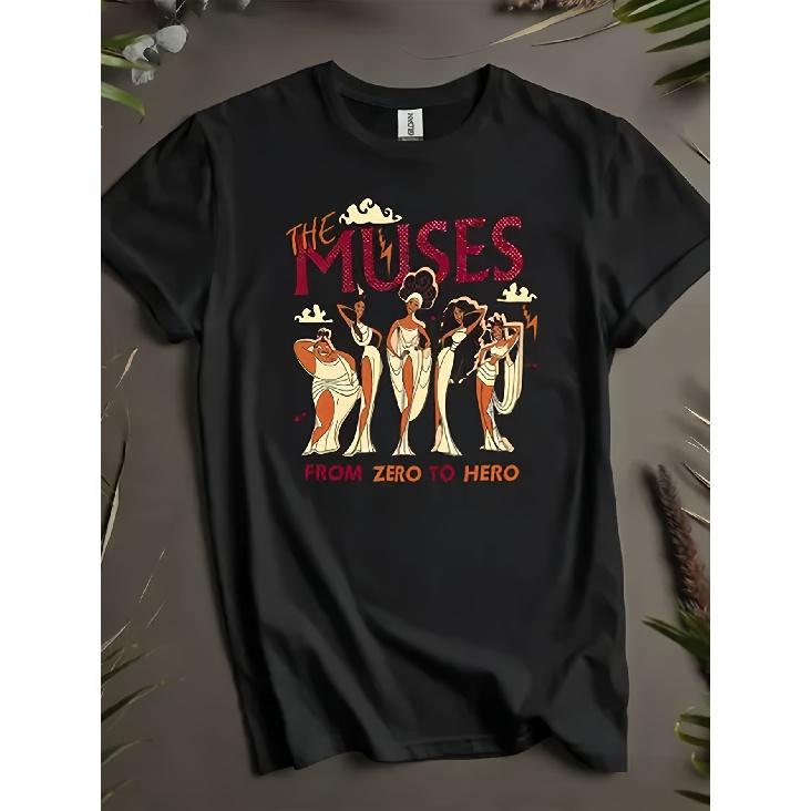 Hercules The Muses T-Shirt Black 2025 | Casual Style with Geometric Pattern, Picture of 4