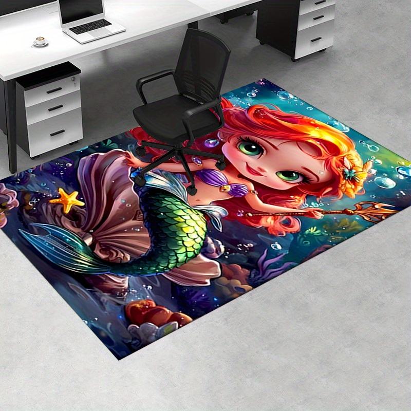 3D Printed Mermaid,Underwater,Fantasy Anti-Slip Rug - Machine Washable Office Rug for Living Room, Bedroom, Office - Multiple Sizes