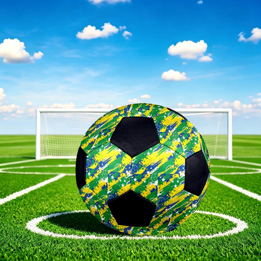 1pc Brazilian Soccer Stars Lightweight PVC Training Soccer Ball, Size 5, Suitable for Indoor and Outdoor TrainingGift y60325