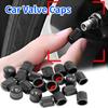 Tyre Valve Caps Plastic Tyre Wheel Stem Air Valve Cap Rubber Ring Covers Auto Truck Bike MTB Dust Dustproof Caps