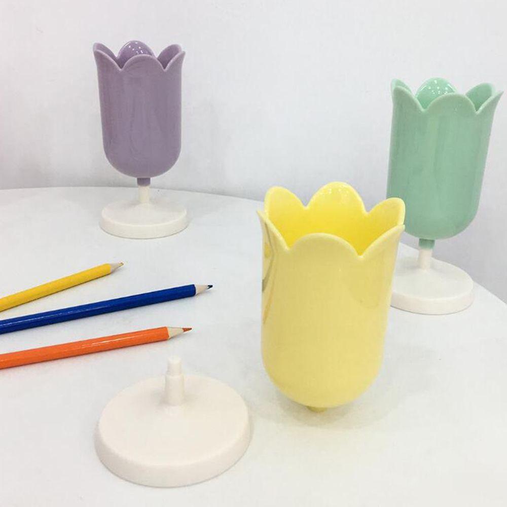 Brush Pencil Stand Case Tulip Pen Holder Stationery Organizer Desktop Decoration Mini Makeup Box