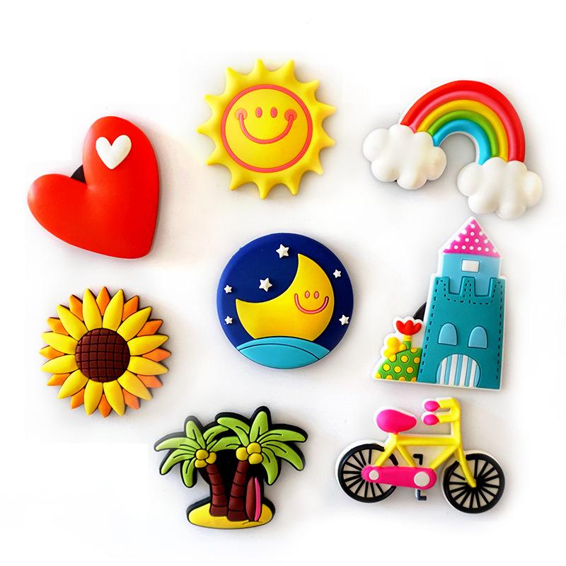 Cute Cartoon Fridge Magnets Rainbow Sun Magnetic Stickers for Message Board Blackboard Magnetic Stickers Kawaii Home Decor