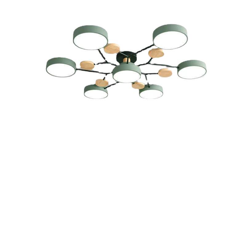 Nordic Macaron Ceiling Light - Modern Minimalist, Solid Wood Fixture for Living Room, Hall, Bedroom, or Restaurant.