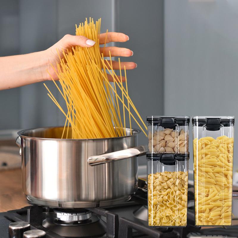 Контейнеры для хранения продуктов, пластиковые банки, герметичные банки, кухонный ящик для хранения, прозрачный контейнер для лапши, специй, круп, органайзер