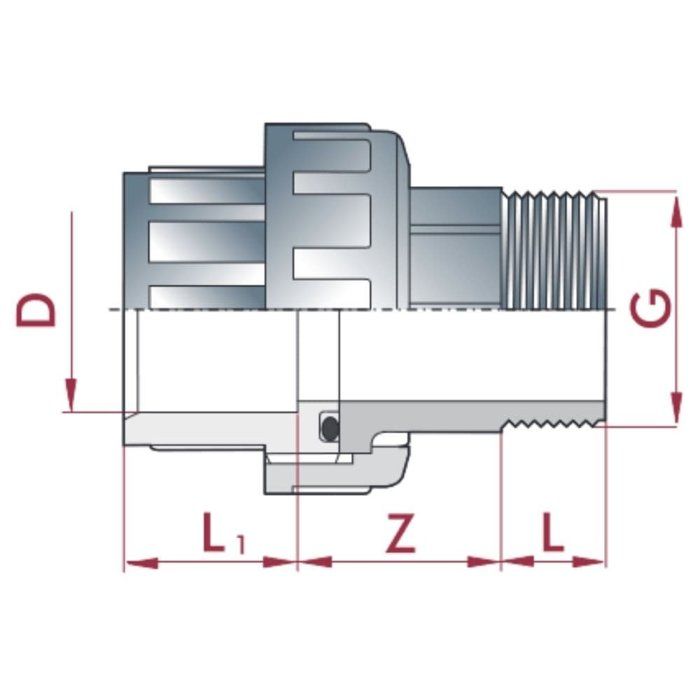 Raccord PVC-U à coller - CEPEX - 40 mm x 1 1/4" - Résistant produits chimiques - Étanche - Soudage par solvant