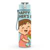 1PC Happy Mothers Day Girl Flower Print 750ml Color Plastic Sports Water Bottle Leakproof Flip Straw Lid Suitable for Sports Office Home Use