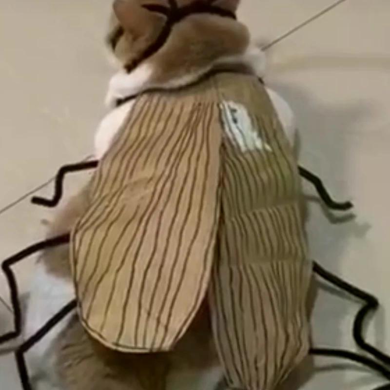 Кошачий Косплей Наряд Костюм Таракана Домашняя Дышащая Одежда Смешной Декор для Вечеринки Наряд Униформа Товары для Домашних Животных