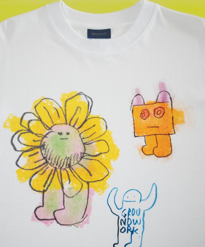 GROUNDWORK Flower Boy Collage T-Shirt / White
