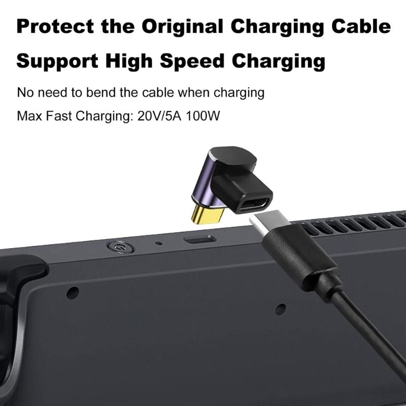 Адаптер USB C «папа» — «мама» под прямым углом 90 градусов PD 100 Вт 40 Гбит/с 8K HD Адаптер USB C «папа» — «мама»