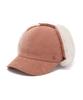Merino Wool Corduroy Ear Cap GS-S25WWFCP60, Flight Pilot Cap, Trapper Headwear, Women's, SMOG PINK, Size S