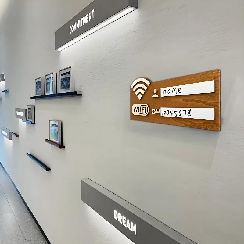 1 шт. Деревянная табличка в деревенском стиле с паролем Wi-Fi, Винтажная настенная табличка-индикатор беспроводной сети, Многофункциональный аксессуар для домашнего декора