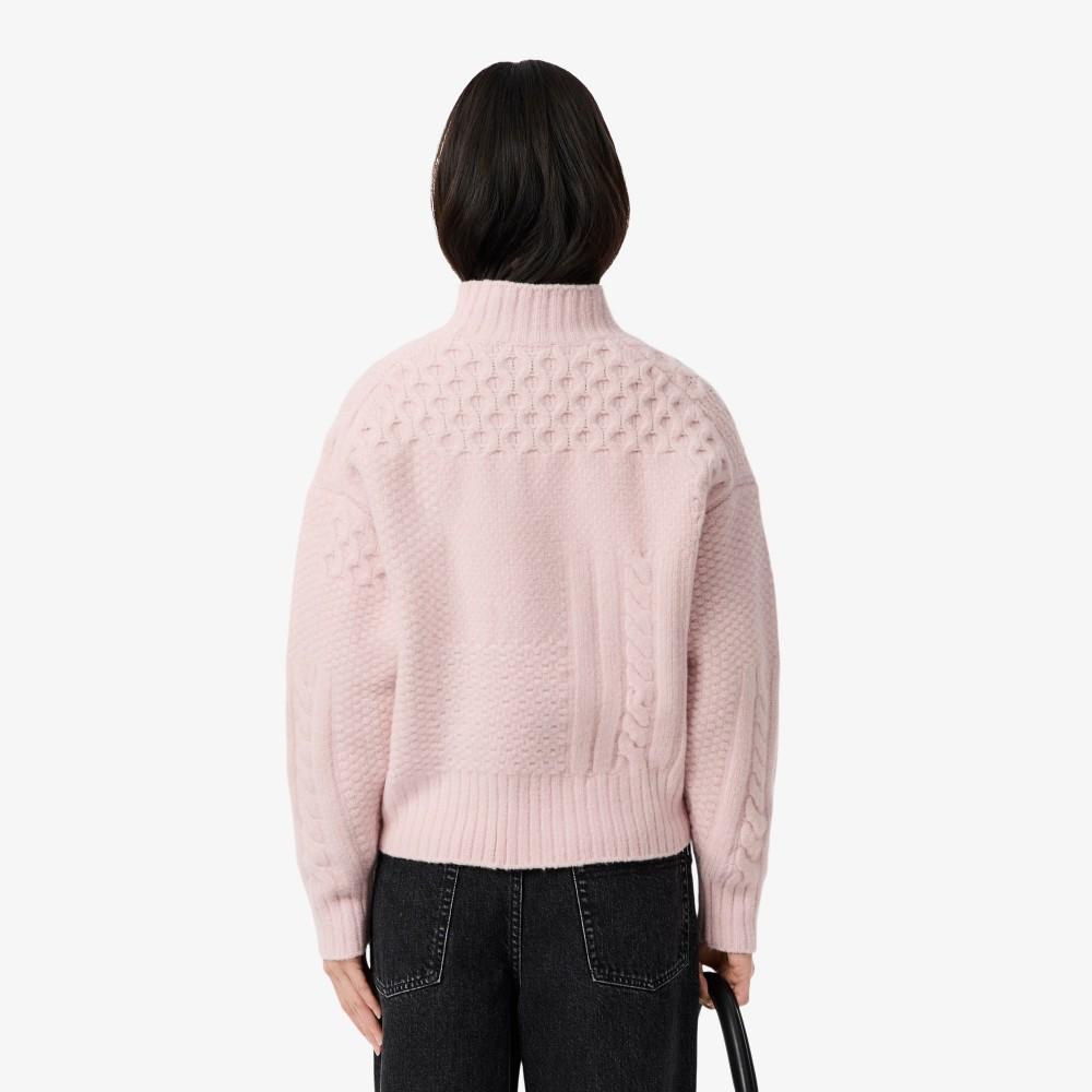 [Lacoste] Women's Aran Cable Turtleneck Pullover AF3974-55NADY