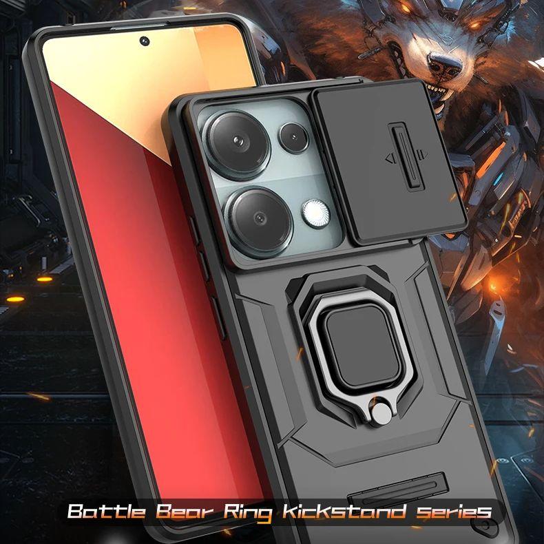 Для Redmi Note 13 Pro 4G чехол магнитный держатель кольцо телефон чехол для Xiaomi Redmi Note13 Pro Note 13Pro 4G слайдер камера задняя крышка