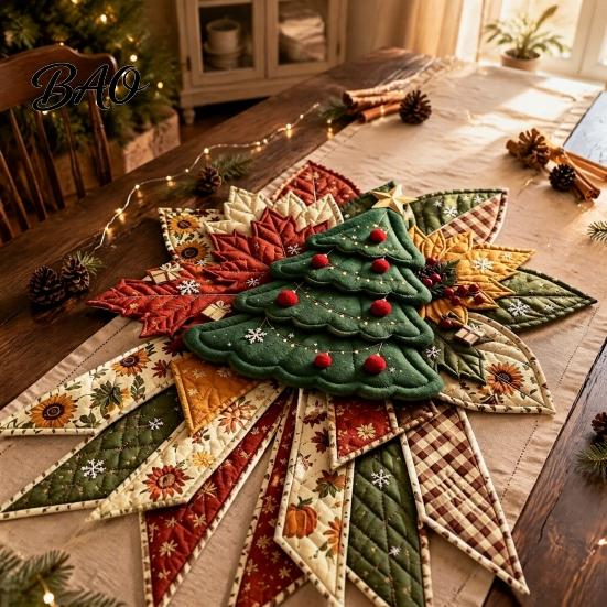 Customizable Holiday Party Favors Christmas DIY Quilted Bow Sewing Craft Kit, Pre-cut Patchwork Fabric Art for Set, Door Hanger Wall Mantel Home Decor