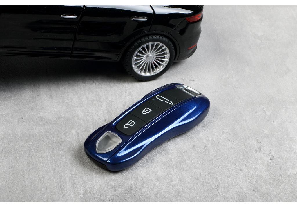 Синий джентиановый чехол для ключа Porsche для Cayenne, Macan, 911, Panamera, 718/Taycan