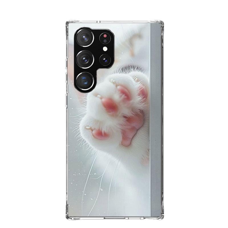 Розовый Кот Лапа Телефон Чехол Для Samsung Galaxy S26 S25 Edge S24 S23 FE S22 Ultra S21 Plus S20 + Fundas Чехол Coque Galaxy S25 S