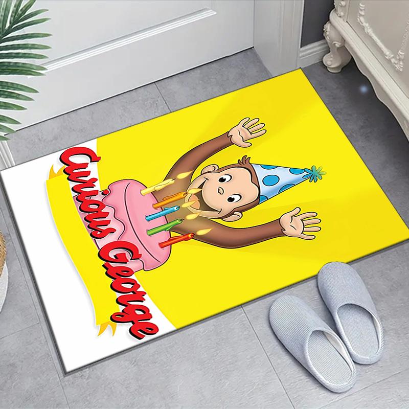 1pc Curious George (4) Design Area Rug - Non-Slip, Soft & Cozy Floor Mat for Living Room, Bedroom, Office - Indoor/Outdoor Decorative Carpet