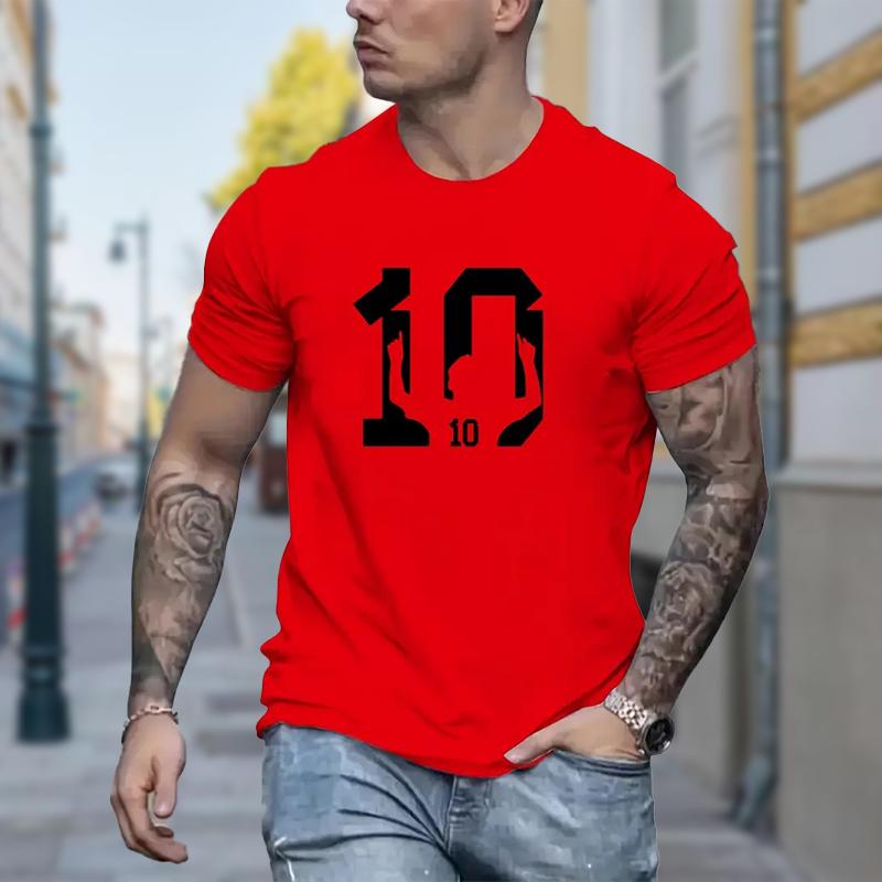 Новая летняя мужская модная футболка с принтом Personality Number 10, мужская футболка, топ