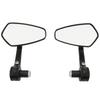 2Pcs Motorcycle Rear View Mirror Black Left And Right Pentagon Shaped Handlebar Side Mirror