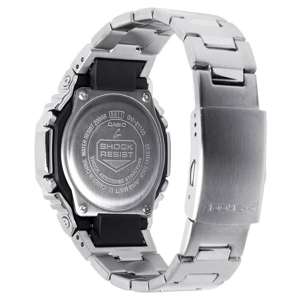 Casio Часы Octagon Navy Blue из нержавеющей стали Modern G-Shock GM2110D-2B, серебристый,