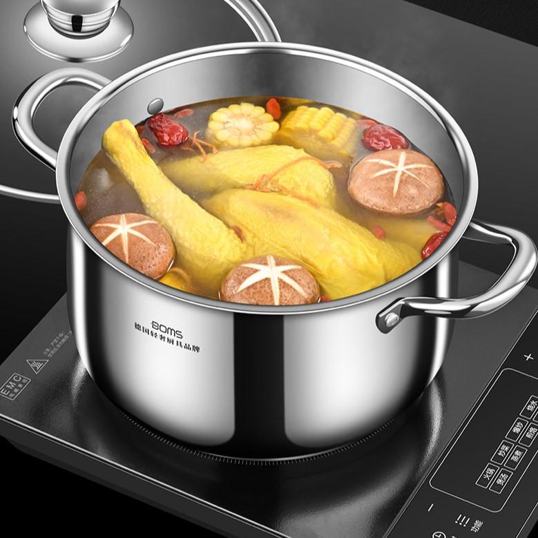 Кастрюля с крышками, кастрюли из нержавеющей стали пищевого качества SUS 304 для приготовления суповых кастрюль, которые можно мыть в посудомоечной машине