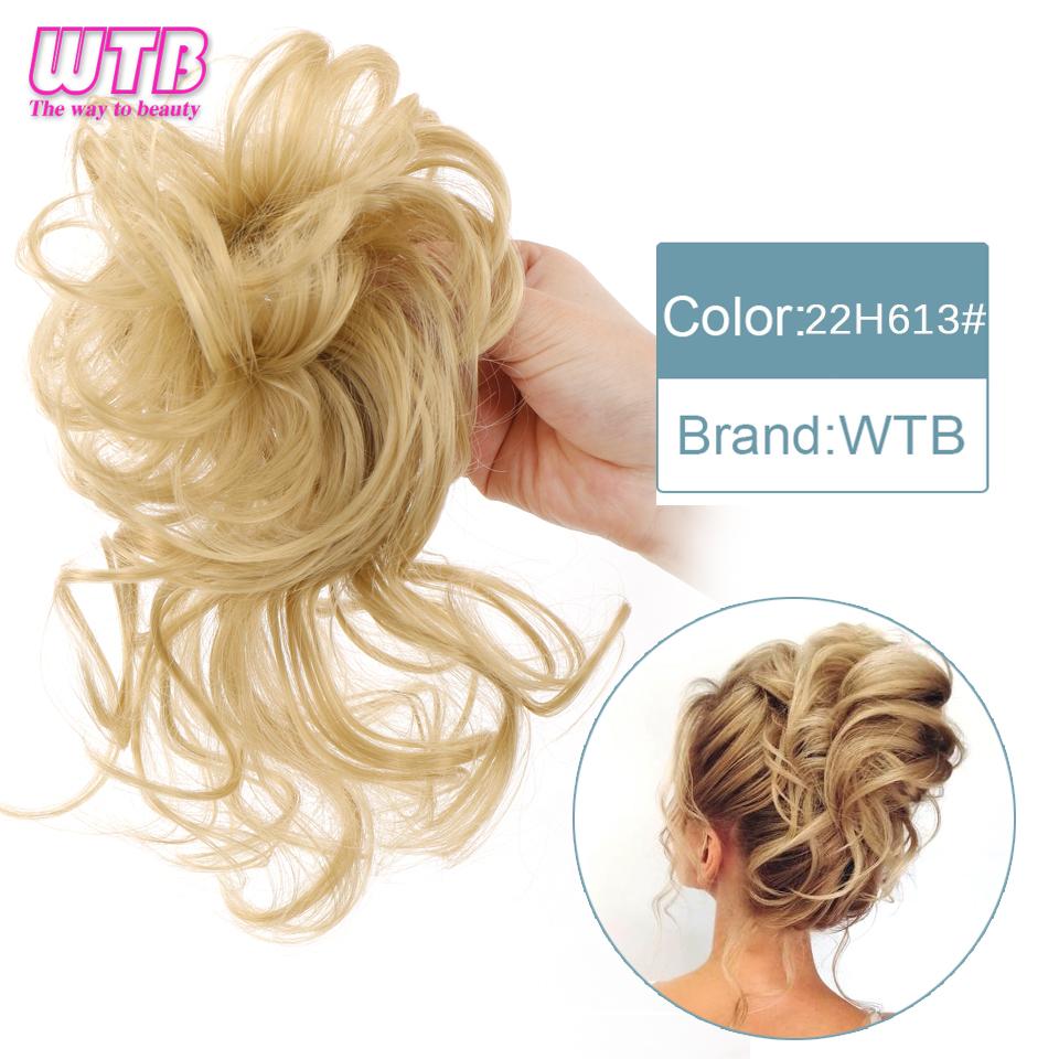 Short Messy Fluffy Chignon Donut Hair Bun Pad Elastic Hair Rope Rubber Band Synthetic Ponytail Hair Extension